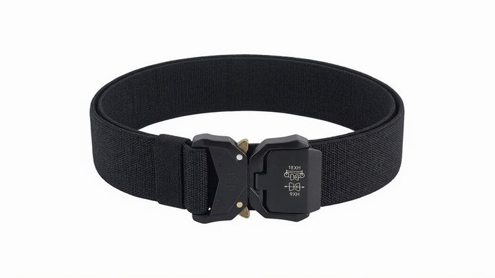 Black belt with a buckle on a white background