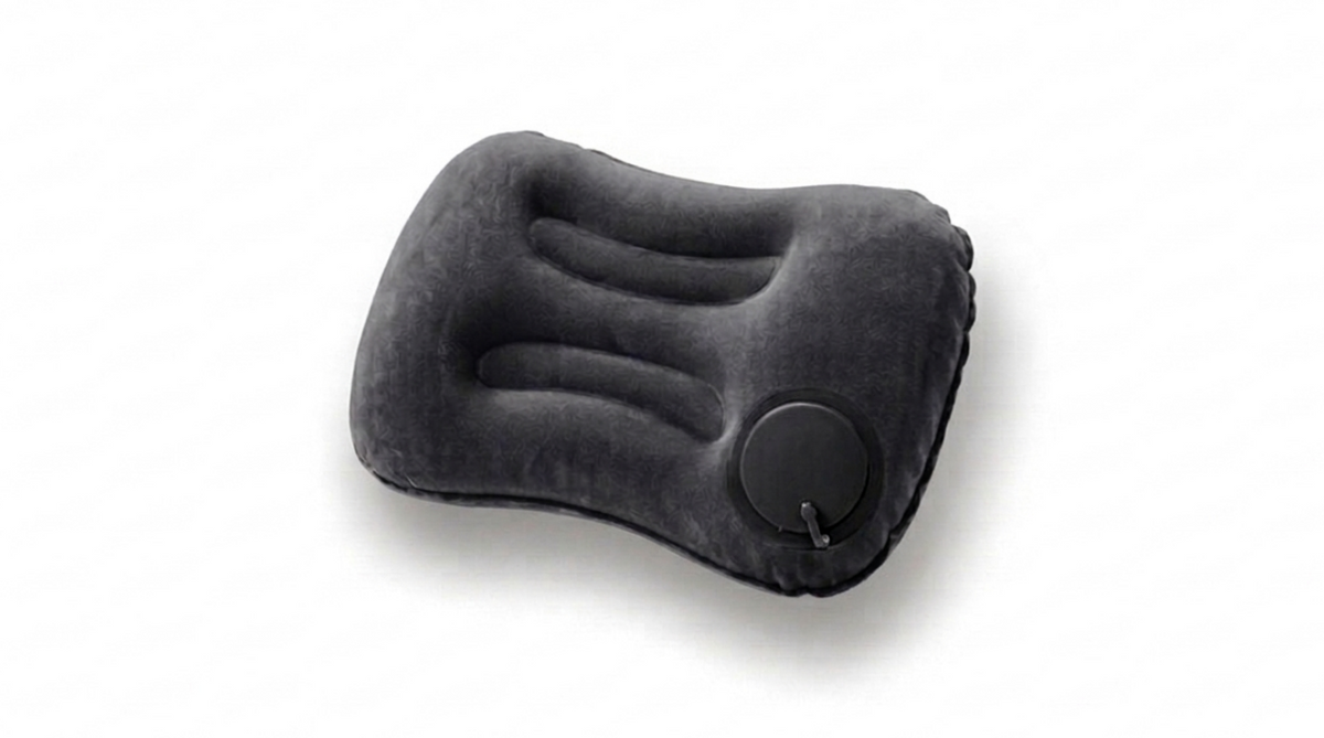 Inflatable travel pillow on a white background