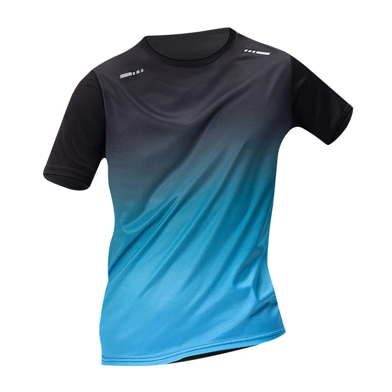 Black and blue gradient t-shirt on a white background