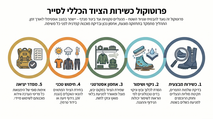 Educational infographic in Hebrew about school supplies with icons and text on a white background