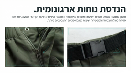 Close-up of a green jacket with a zipper and a black belt on a white background.