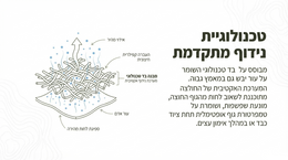 Diagram of a network topology with text in Hebrew on a white background