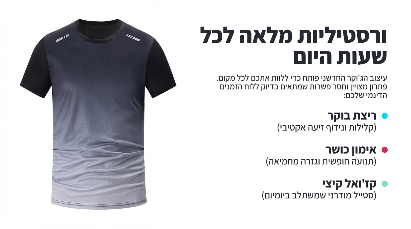 חולצת ספורט מנדפת - דגם גרדיאנט (GRADIENT)